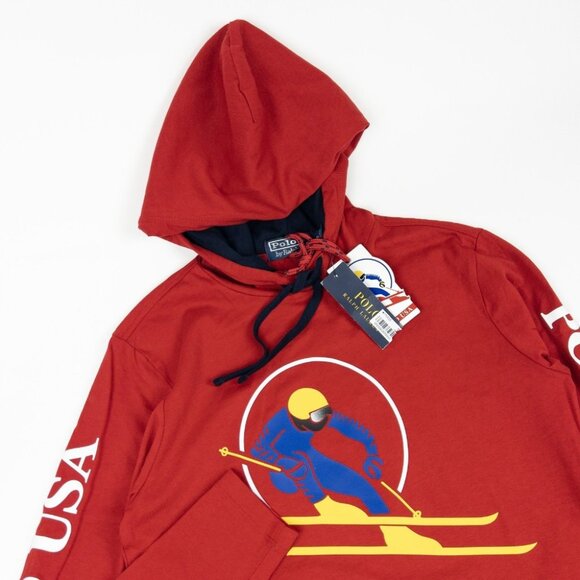 Polo Ralph Lauren Other - Polo Ralph Lauren Suicide Skier Hoodie Men's XS Pullover Lightweight Red